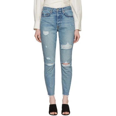 Shop Grlfrnd Blue Karolina Butt Slit Jeans In G131 A Litt