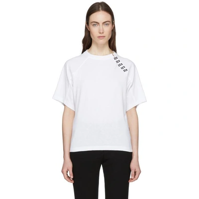 Shop Olivier Theyskens White Hook And Eye Raglan T-shirt