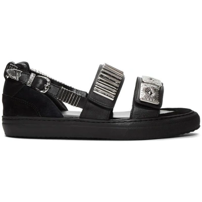 Shop Toga Virilis Black Dual Strap Sandals