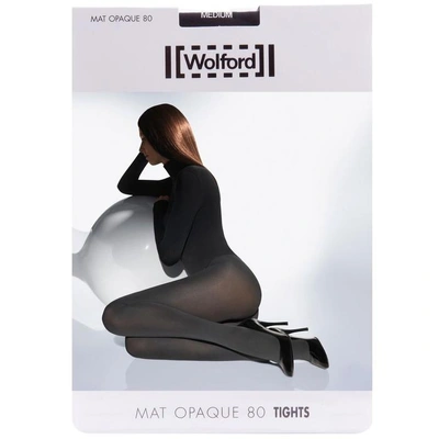Shop Wolford Black Matte Opaque Tights