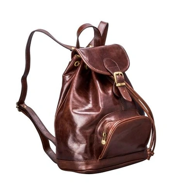 Shop Maxwell Scott Bags Luxury Brown Italian Leather Womens Backpack