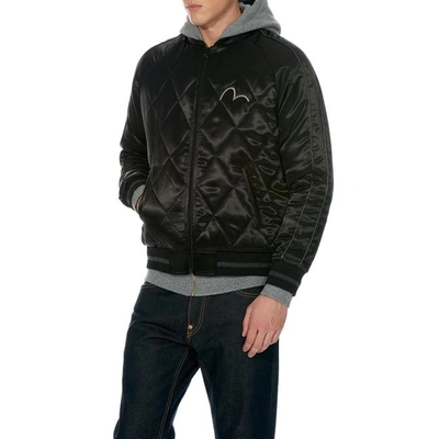 Shop Evisu Quilted Souvenir Jacket With Embroidery