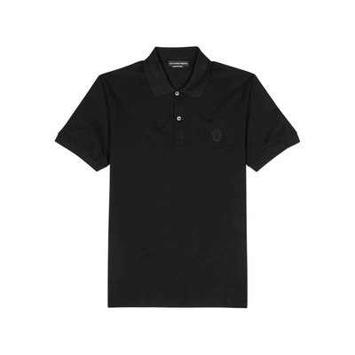 Shop Alexander Mcqueen Black Piqué Cotton Polo Shirt