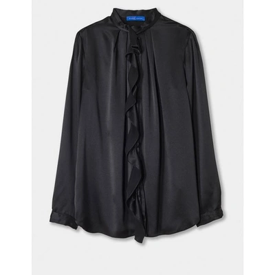 Shop Winser London Silk Ruffle Shirt In Black