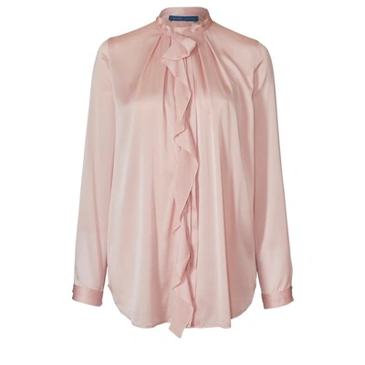Shop Winser London Silk Ruffle Shirt In Blush