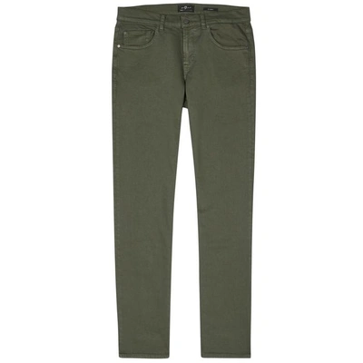 Shop 7 For All Mankind Slimmy Luxe Performance Slim-leg Jeans In Khaki