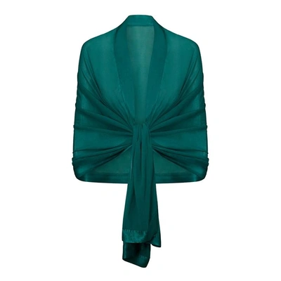 Shop Ghost Zara Shawl Emerald Sea In Emerald Green