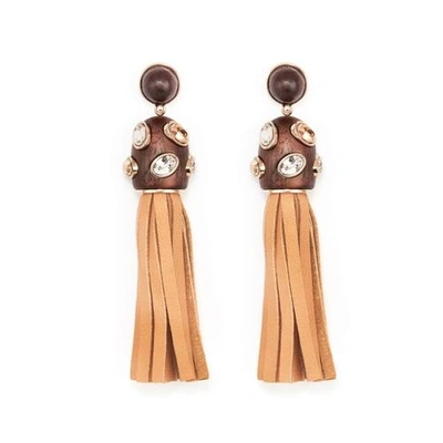 Shop Atelier Swarovski Golden Tassel Earrings
