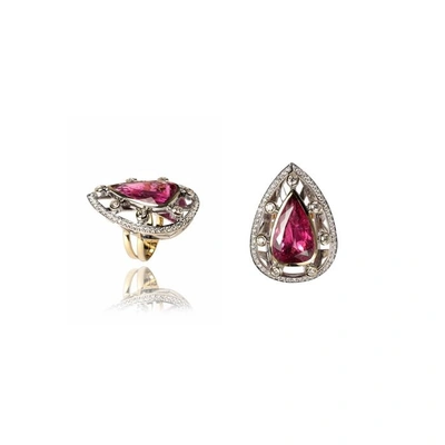 Shop Ara Vartanian Rubellite And Diamonds Ring