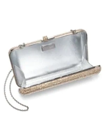 Shop Judith Leiber Women's Slim Slide Crystal Clutch In Silver
