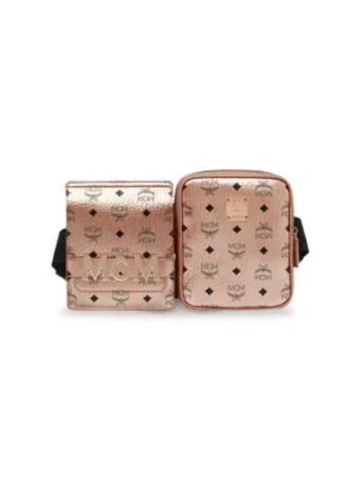 Shop Mcm Stark Belt Bag In Champagne