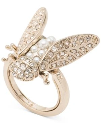 Shop Marchesa Gold-tone Crystal & Imitation Pearl Garden Ring