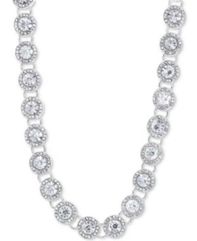 Shop Anne Klein Crystal & Pave Collar Necklace, 16" + 3" Extender In Silver