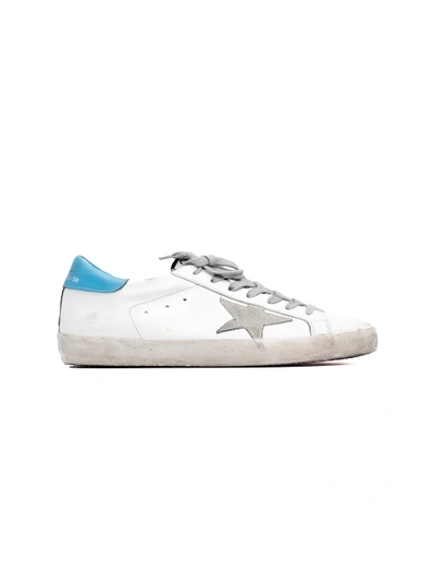 Shop Golden Goose White & Blue Superstar Sneakers