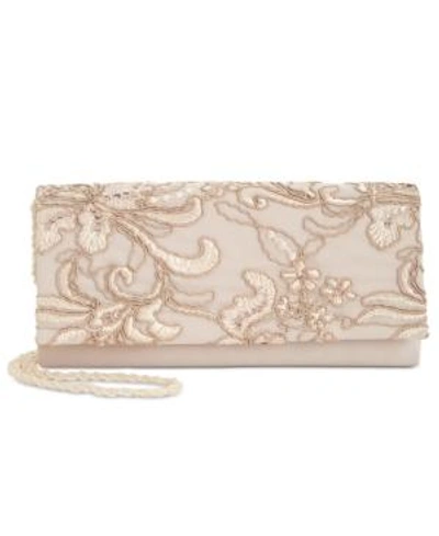 Shop Adrianna Papell Sibel Small Clutch In Oyster