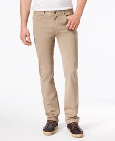 Shop Dkny Men's Slim-straight Fit Stretch Twill Pants, Created For Macy's In Fallen Rock