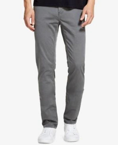 Shop Dkny Men's Slim-straight Fit Stretch Twill Pants, Created For Macy's In Smoked Pearl
