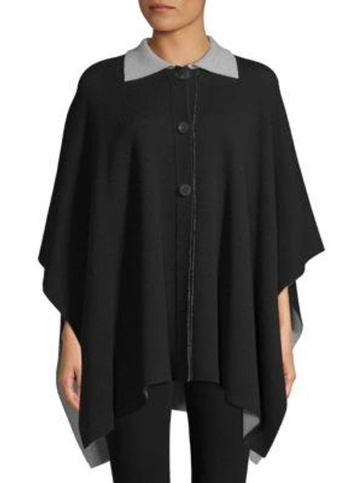 Shop Barbara Lohmann Envogue Reversible Double-face Cashmere Cape In Black