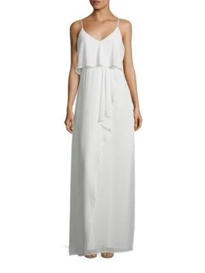 Shop Laundry By Shelli Segal Popover Chiffon Gown In Marshmallow