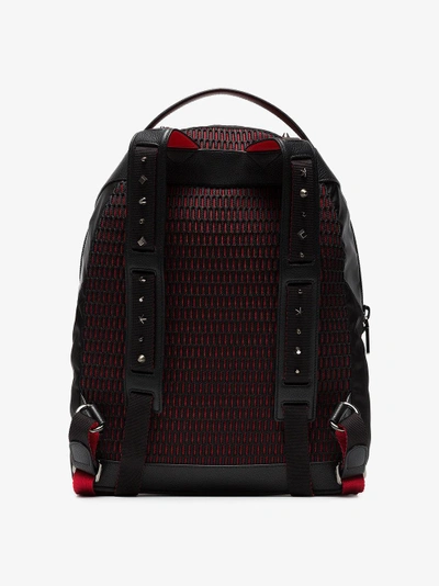 Shop Christian Louboutin Black Backloubi Leather Trimmed Backpack