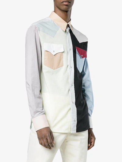 Shop Calvin Klein 205w39nyc Colour Block Western Shirt In Multicolour