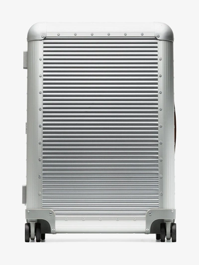 Shop Fpm - Fabbrica Pelletterie Milano Metallic Silver Bank Spinner 68 Aluminium Suitcase