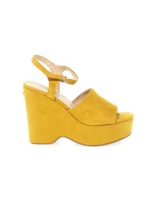 yellow suede wedges