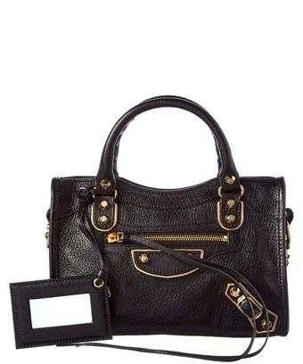 balenciaga mini city black gold