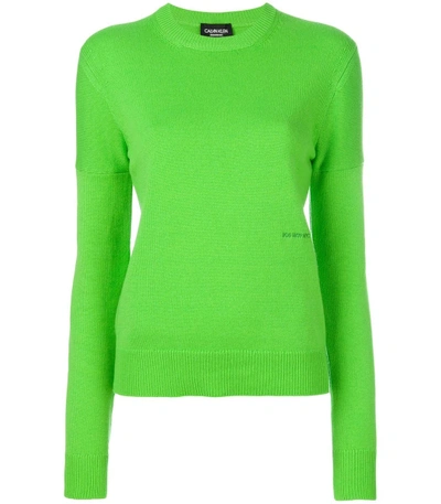 Shop Calvin Klein 205w39nyc Green Cashmere Sweater