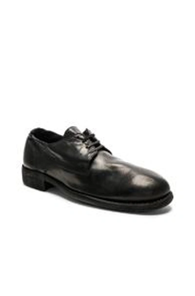 Shop Guidi Full Grain Leather Donkey Classic Derbies In Black