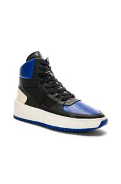 Shop Fear Of God Leather Basketball Sneakers In Blue