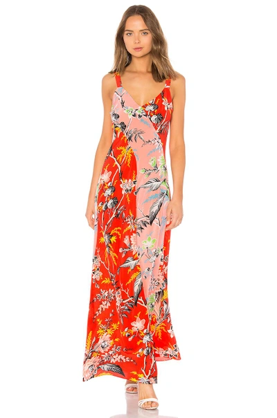 Shop Diane Von Furstenberg Paneled Maxi Dress In Red