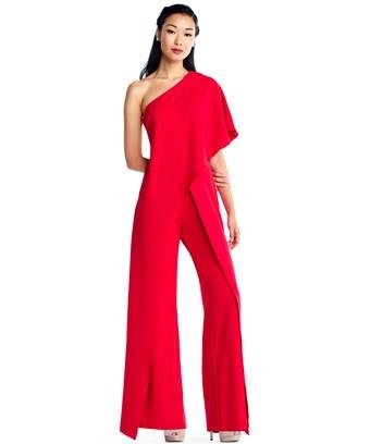 adrianna papell red jumpsuit