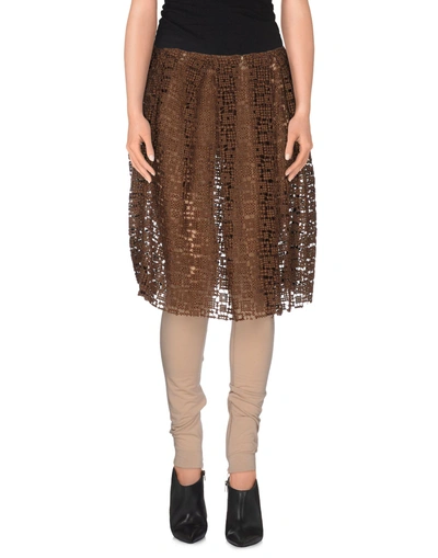 Shop Maurizio Pecoraro Knee Length Skirt In Brown