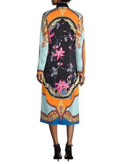 Shop Etro Floral Paisley Print Kaftan In Navy