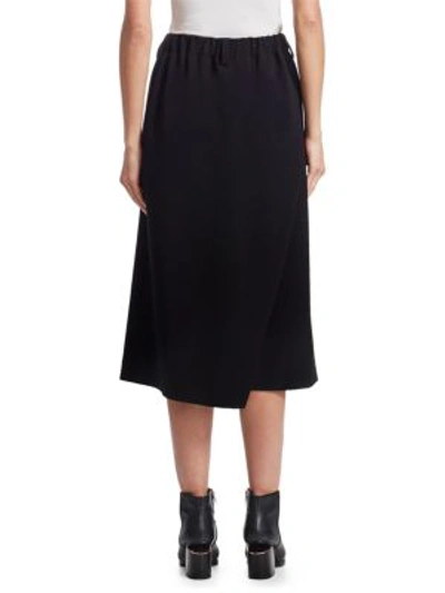 Shop Issey Miyake Wrapped Midi Skirt In Black