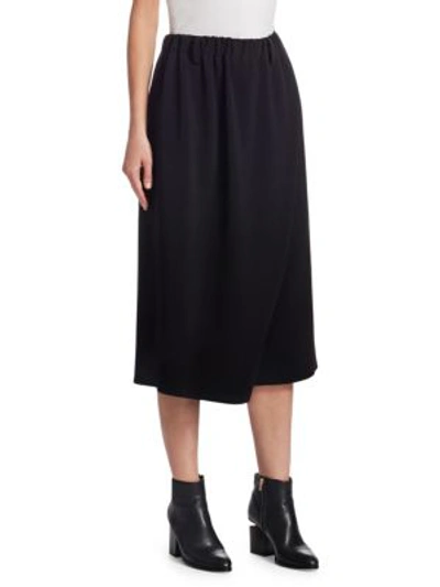 Shop Issey Miyake Wrapped Midi Skirt In Black