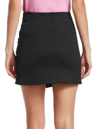 Shop Helmut Lang Draped Knot Mini Skirt In Black