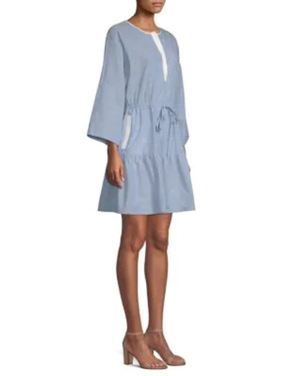 Shop Joie Ecidra Cotton Dress In Chambray