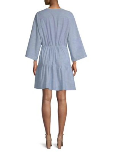 Shop Joie Ecidra Cotton Dress In Chambray