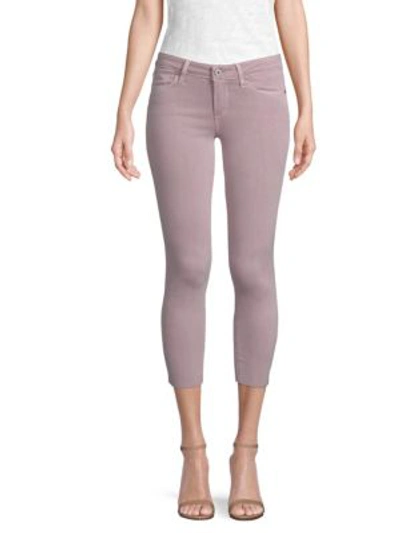 Shop Paige Verdugo Cropped Skinny Jeans In Vintage Lavender Blooms