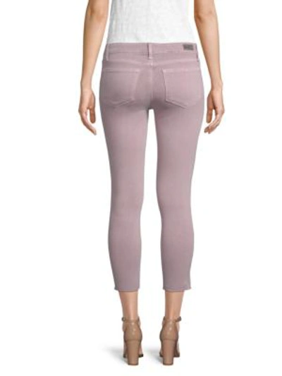 Shop Paige Verdugo Cropped Skinny Jeans In Vintage Lavender Blooms