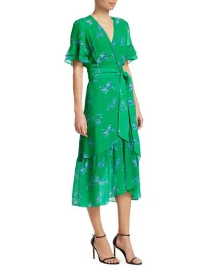 Shop Tanya Taylor Blaire Floral-print Dress In Green