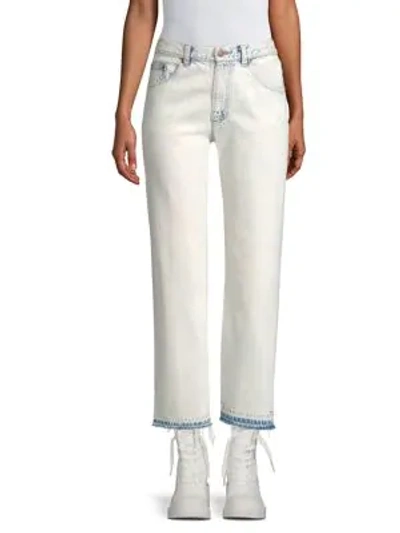 Shop Marc Jacobs Cropped Straight-leg Jeans In Bleached Indigo