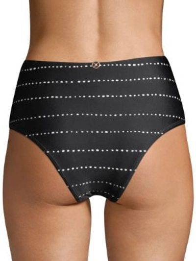Shop Vix By Paula Hermanny High Waisted Bikini Bottom In Black Stripe Dot