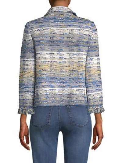 Shop St John Ombre Tweed Jacket In Cornflower Multi