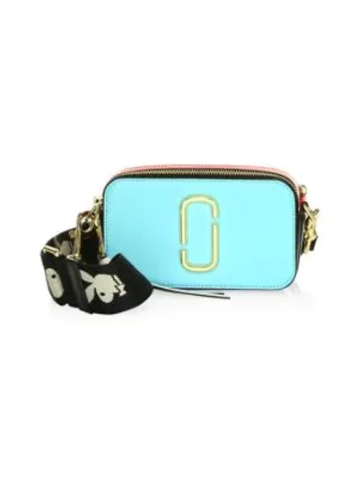 Shop Marc Jacobs Snapshot Leather Camera Bag In Baby Blue