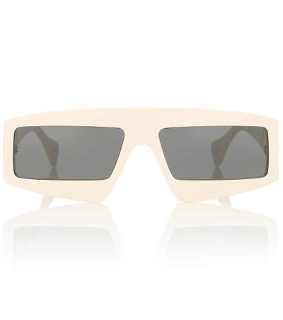 Shop Gucci Rectangular-frame Acetate Sunglasses In White