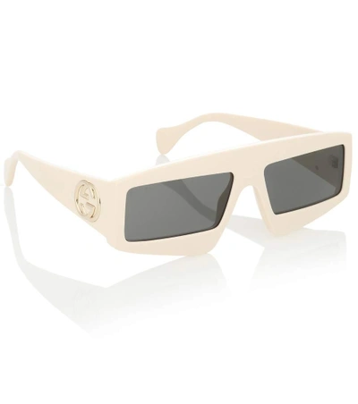 Shop Gucci Rectangular-frame Acetate Sunglasses In White