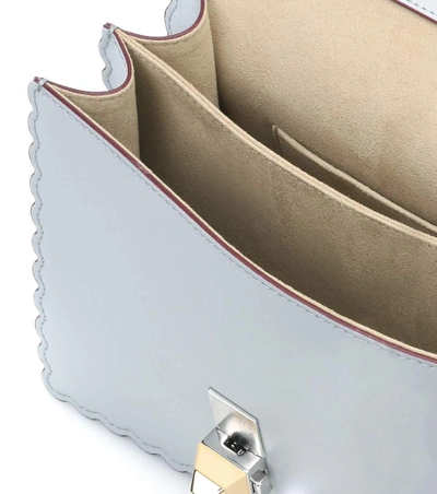 Shop Fendi Kan I Small Leather Shoulder Bag In Grey